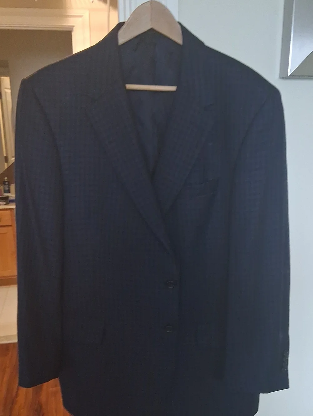 JoS A. Bank RESERVE Navy Windowpane Blazer - Classic Single-Breasted Jacket